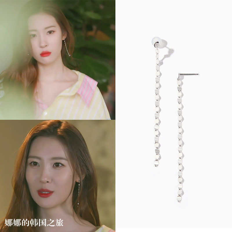 江南美人风林秀香李多海银色耳环