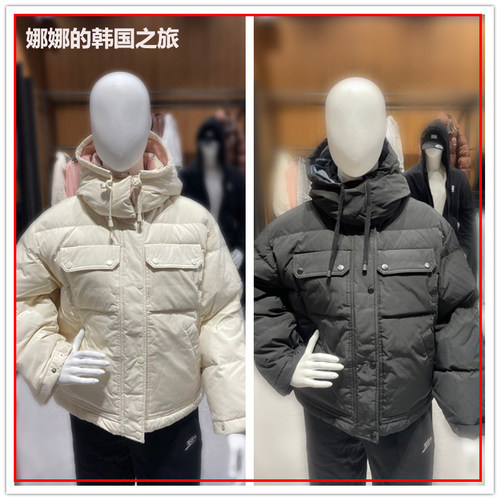NBA女款鸭绒羽绒服短款连帽棉服