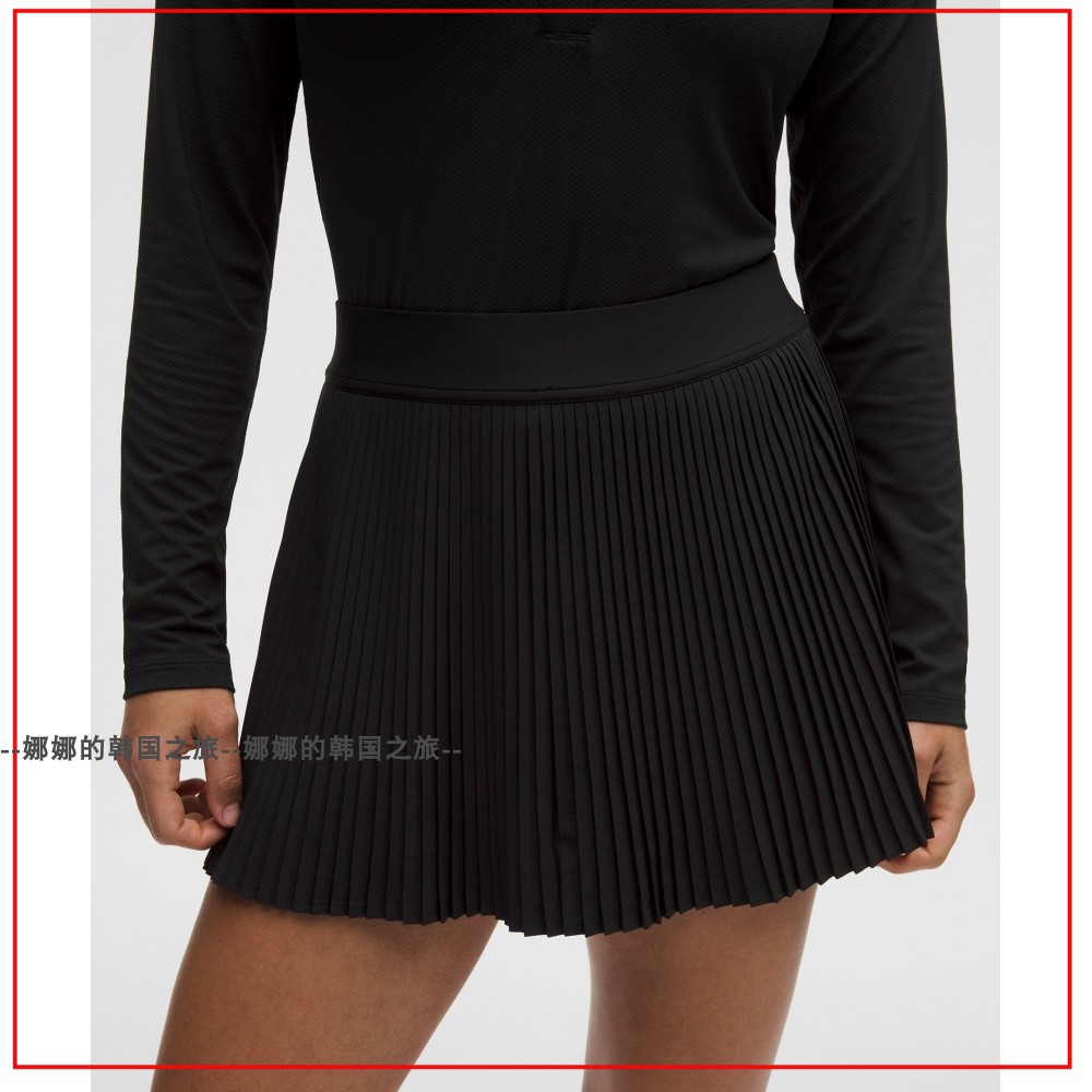 韩国代购lululemon RePleat女士风琴褶高腰网球裙运动短裙LW8ATRS