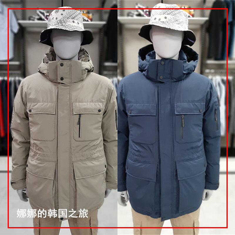 防泼水情侣工装鹅绒羽绒服男女