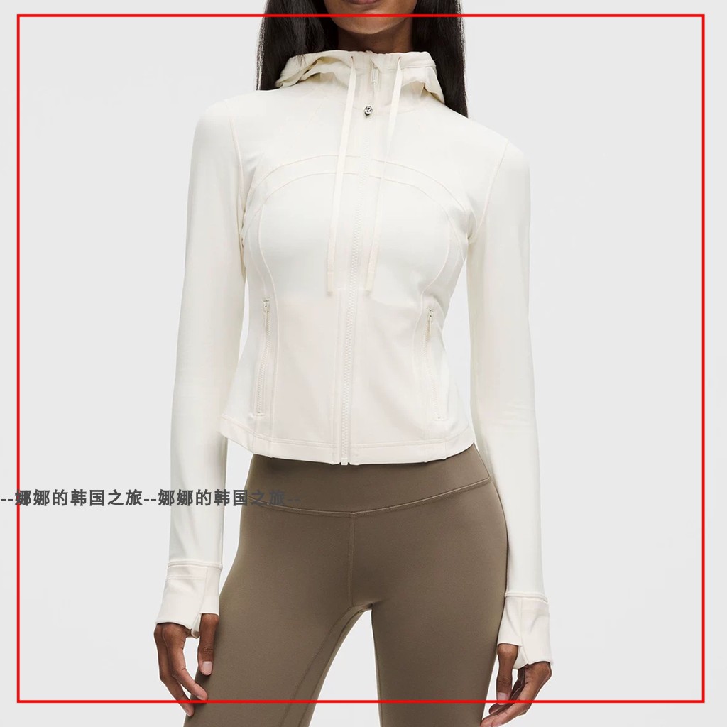 韩国代购lululemon Define 女士短款连帽夹克弹力修身外套LW3IYVS图片