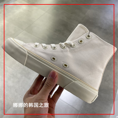 高帮新款布鞋方头帆布鞋