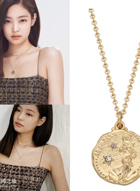 jennie金智妮泰妍同款女金币项链