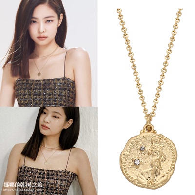 jennie金智妮泰妍同款女金币项链