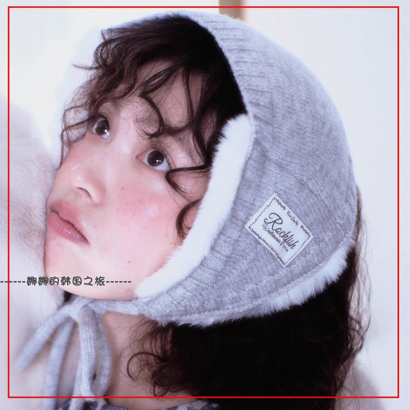 韩国代购rockfish 新款针织毛绒耳罩保暖耳套 可爱少女甜妹穿搭