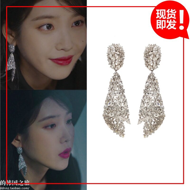 blackmuse李知恩同款水晶耳环