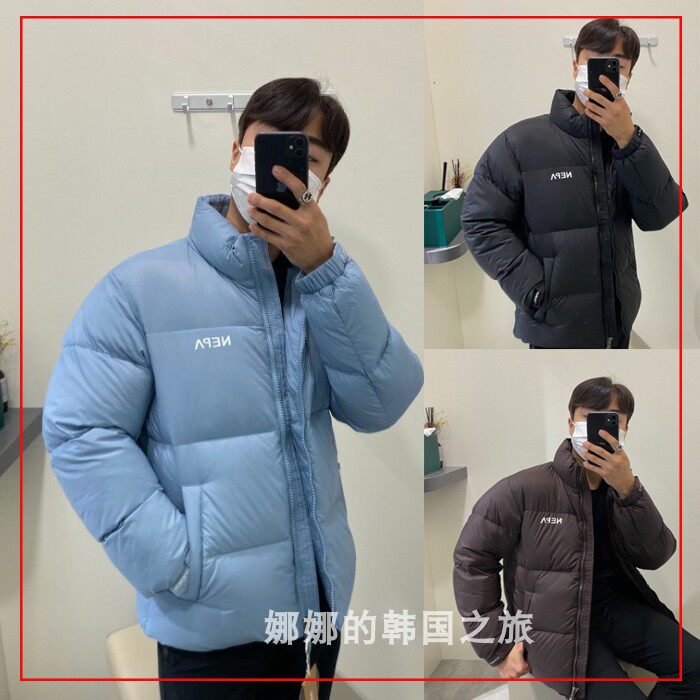NEPA 韩国直邮22秋冬男士户外休闲立领印花鸭绒短款羽绒服7IF2060