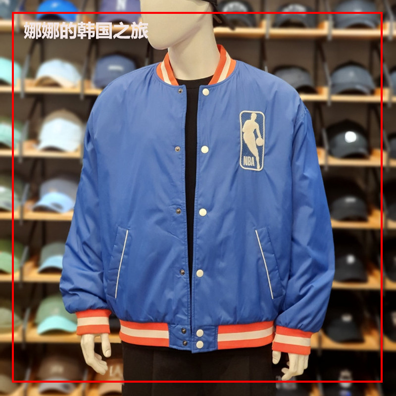 NBA男女同款秋冬休闲蓝色棒球服