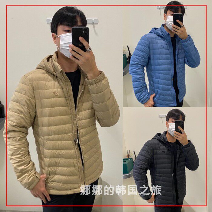 NEPA 韩国代购直邮 22秋男户外连帽基本款轻质鹅绒羽绒服7I72003