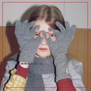 韩国代购rockfish羊毛混纺长款手套 少女复古简约舒适保暖甜美