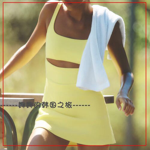 韩国代购ALO Slice Tennis Dress运动网球连衣裙防走光连体衣裙