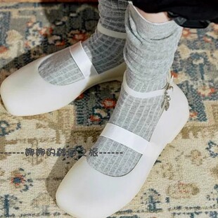 韩国代购rockfish 夏芭蕾舞水晶透明果冻鞋平底凉鞋玛丽珍鞋单鞋