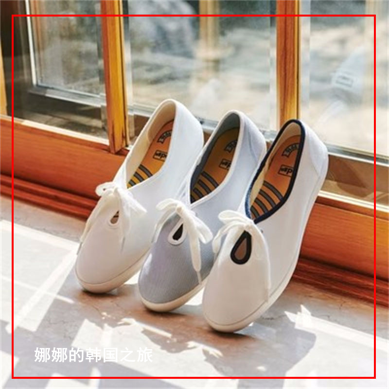 帆布鞋玛丽珍鞋软底休闲小白鞋