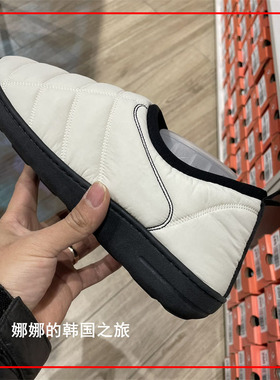 韩国代购直邮 folder label  银灰懒人鞋保暖半拖棉鞋面包鞋