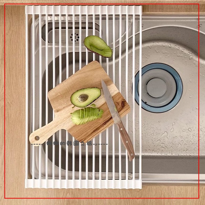 韩国代购硅胶沥水架可折叠水槽沥水架收纳架碗架厨房置物架隔热架