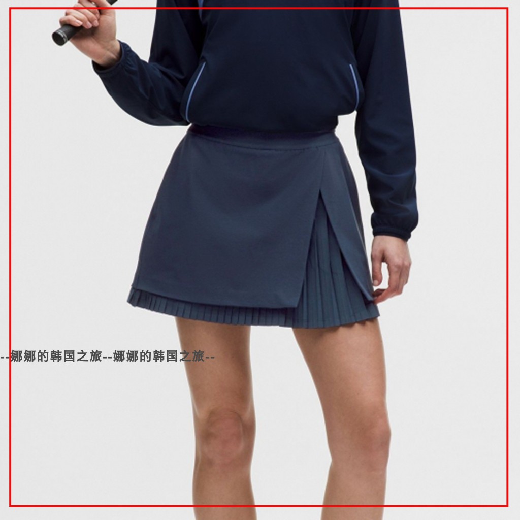 韩国代购lululemon 纯色宽松高腰高尔夫运动休闲网球短裙LW8AT0S