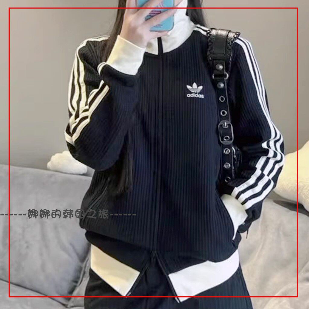 韩国代购阿迪达斯Adidas三叶草三条杠美式复古休闲运动外套II5763