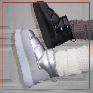 韩国代购Mardi Mercredi面包鞋 丑萌雪地靴冬季加绒棉靴增高厚底