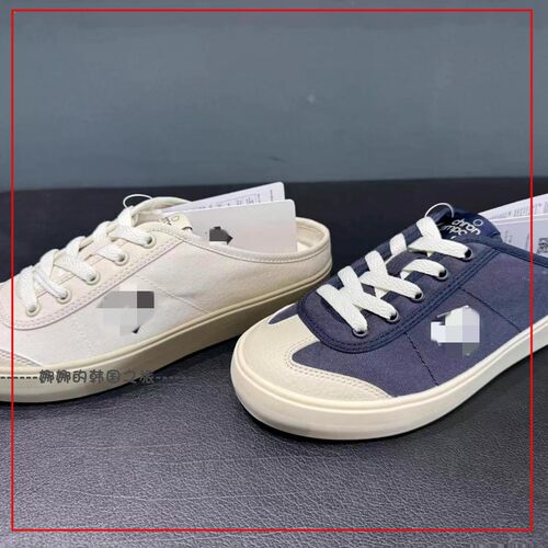 韩国代购正品男女通用运动鞋半托帆布鞋包头休闲拖鞋SQ123LSN14