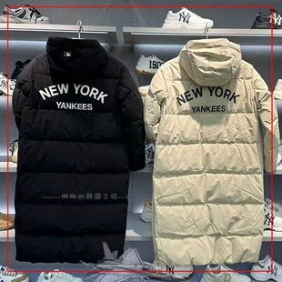 韩国代购MLB 张凌赫同款男女学院风发热鹅绒防水羽绒服3ADJB2146