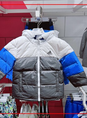 韩国代购Adidas阿迪达斯小童男女童装鹅绒保暖羽绒服短外套IN5224