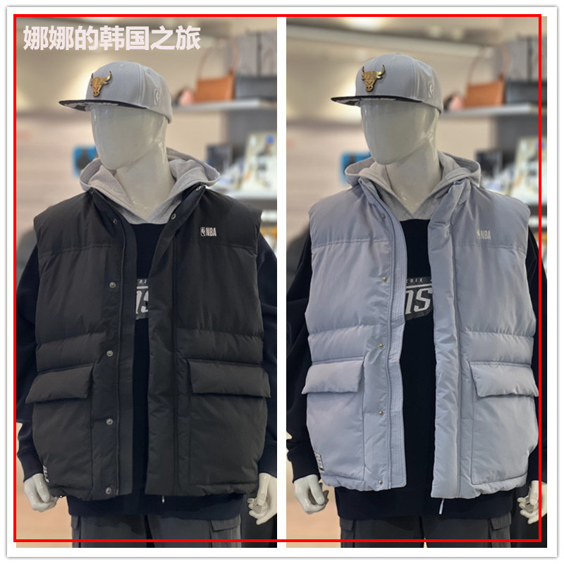 韩国代购正品NBA男女同款鸭绒羽绒服马甲背心无袖棉服N24ZZZ010P