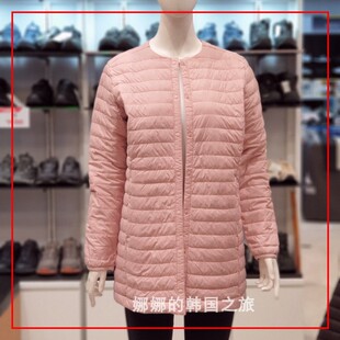 韩国直邮代购Montbell美山羽绒服女冬季保暖鹅绒休闲圆领长款外套