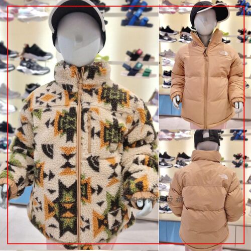 韩国代购THE NORTH FACE/北面22冬儿童两面穿保暖抓绒棉衣NJ3NN51