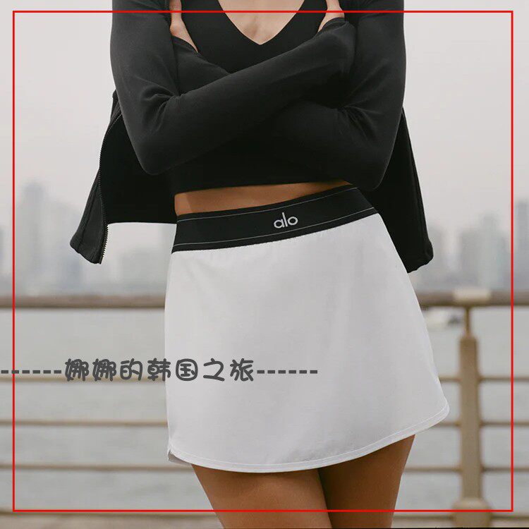 韩国代购Alo Match Point Tennis Skirt网球运动裤裙半身裙含球兜