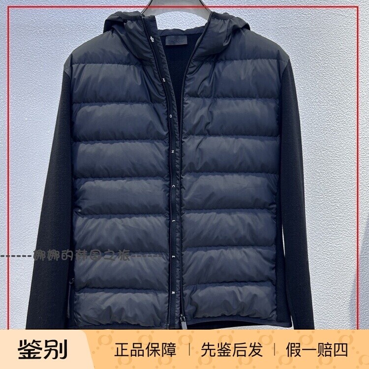 韩国代购Moncler盟可睐FW24 连帽黑色徽标轻薄拉链羽绒服 男款