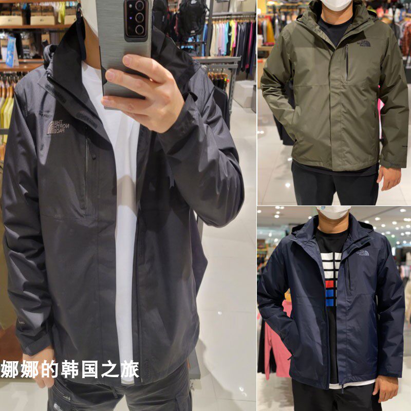 THE NORTH FACE/北面 韩国直邮 21秋男连帽户外防水冲锋衣NJ2HM52