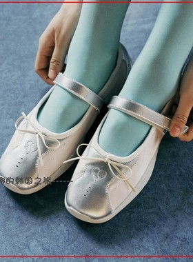 韩国代购flct Eclat 玛丽珍 休闲  新款 可爱 方头 爱心日常单鞋