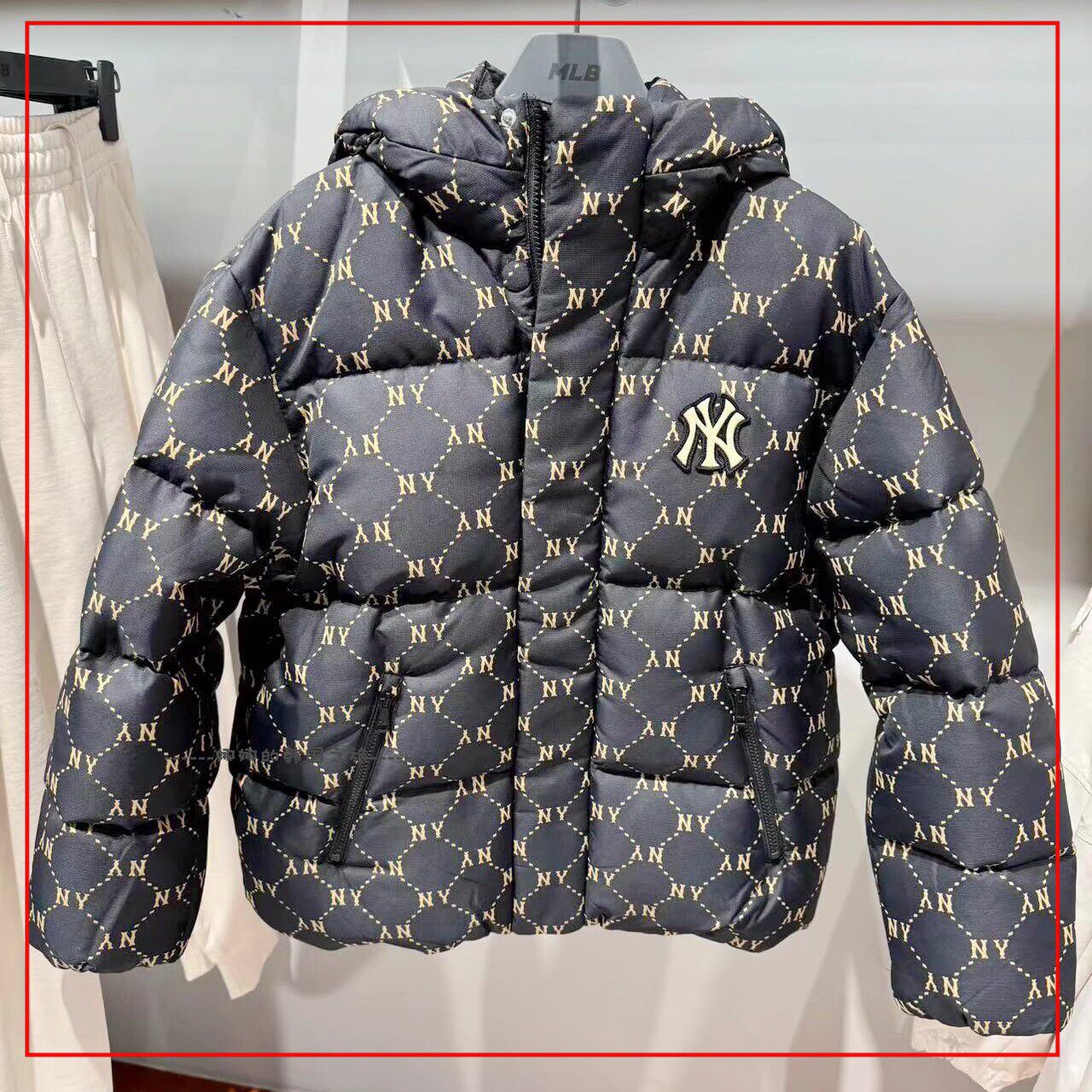 韩国代购MLB 羽绒服男女保暖老花时尚运动休闲外套短款3ADJM1146