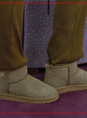 韩国代购rockfish 冬季温暖短筒雪地靴4.5英寸 羊毛填充保暖棉鞋