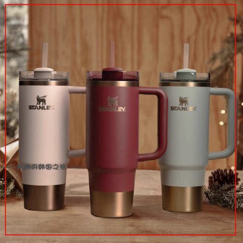 韩国代购STANLEY经典手提式不锈钢吸管保冷保温杯大容量水杯1.18L
