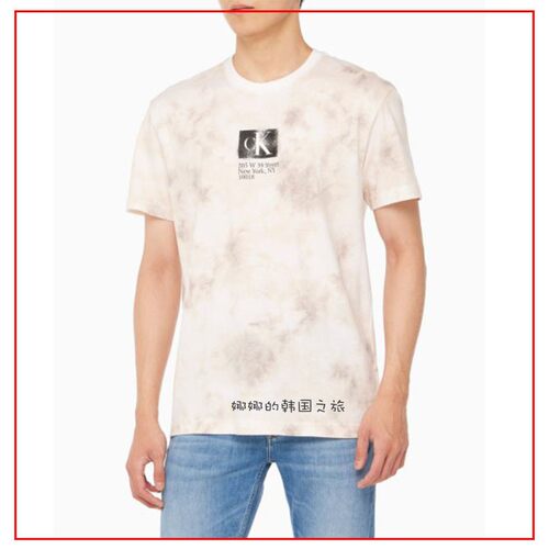 韩国直邮CK Jeans凯文克莱23夏男圆领全棉晕染休闲短袖T恤J323301