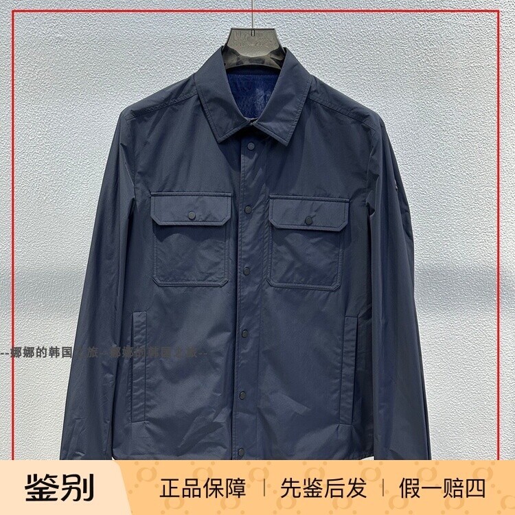 韩国代购Moncler盟可睐 Tech纯色拉链衬衫男款哑光翻领夹克外套