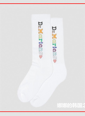 韩国正品代购 Dr.Martens马汀博士彩色字母爱心休闲棉袜AD043100