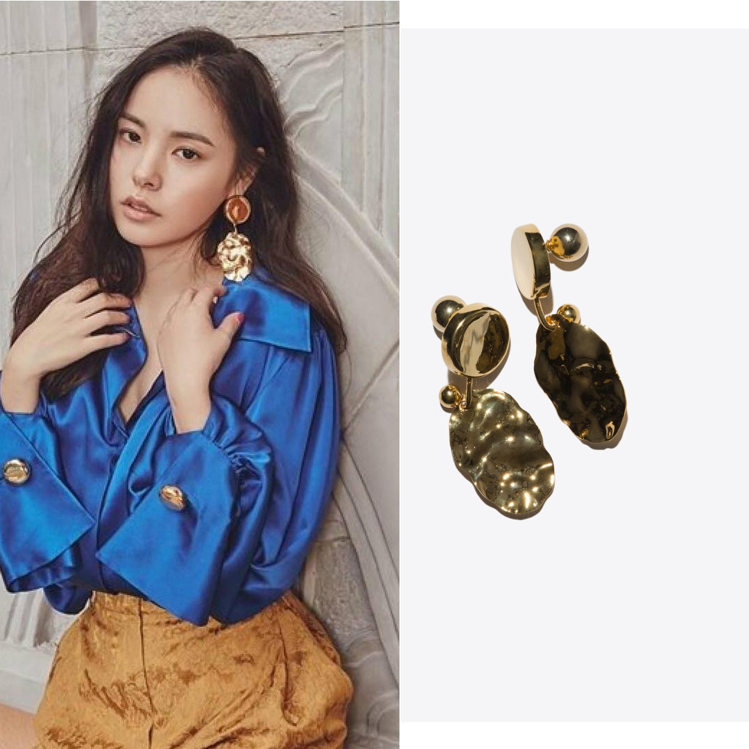 韩国正品代购EENK x RARE MARKET 闵孝琳SOOJOO同款立体金片耳钉