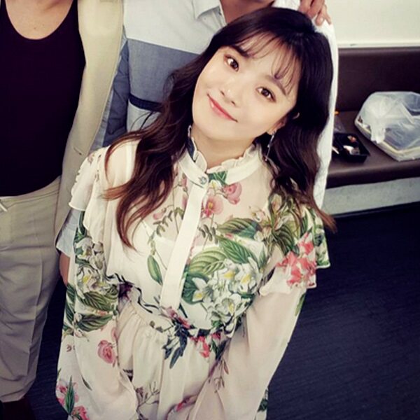 韩国正品代购STAY WITH ME全孝盛宋海娜同款荷叶边印花长袖衬衫