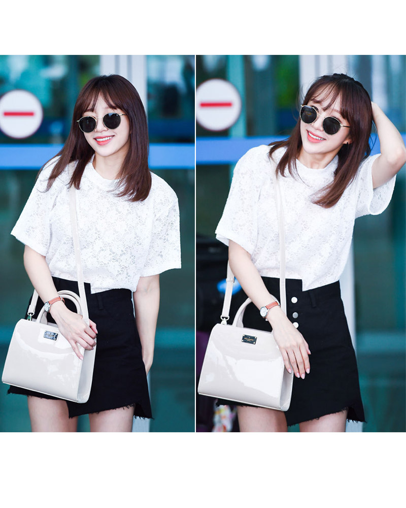 蕾丝衫韩国蕾丝衫T恤街拍