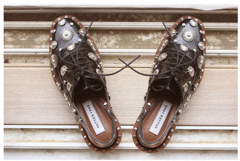 sutter1988韩国正品17春花纹皮鞋