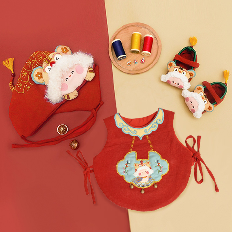 honeydiy刺绣材料包蛇年宝宝肚兜虎头帽鞋孕妇周岁平安布艺礼物