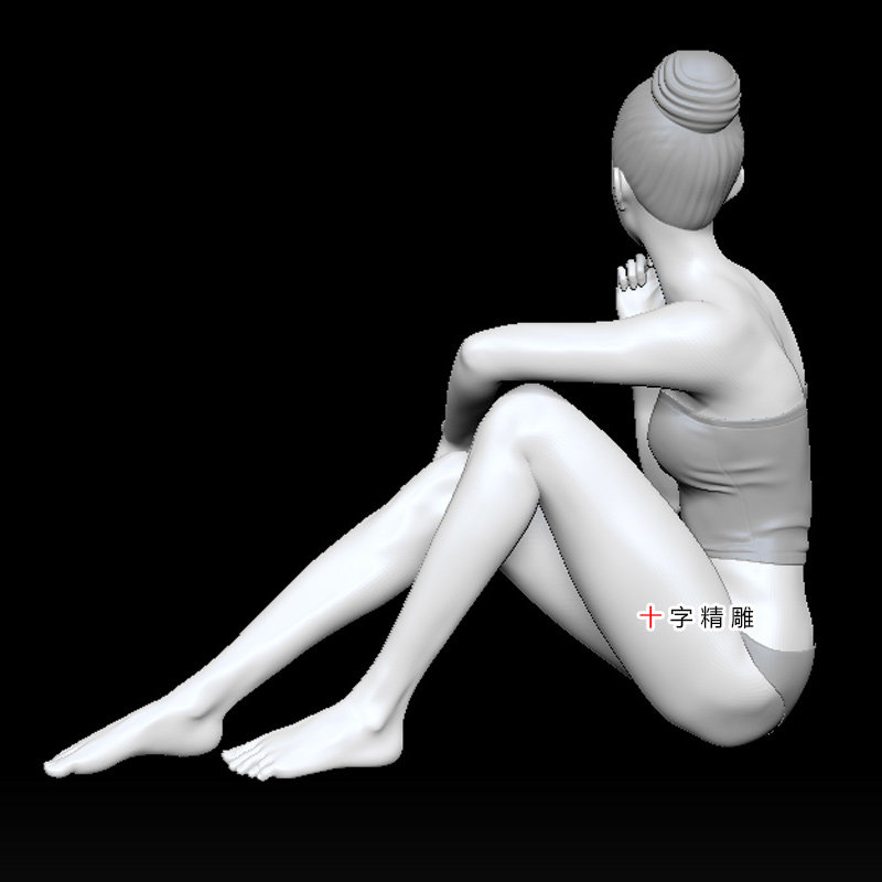 女性精雕图跪姿maya坐姿rh设计素材/源文件