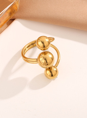 跨境新款夸张戒指女 时尚不规则星球食指手戒 可调节夸张指环潮