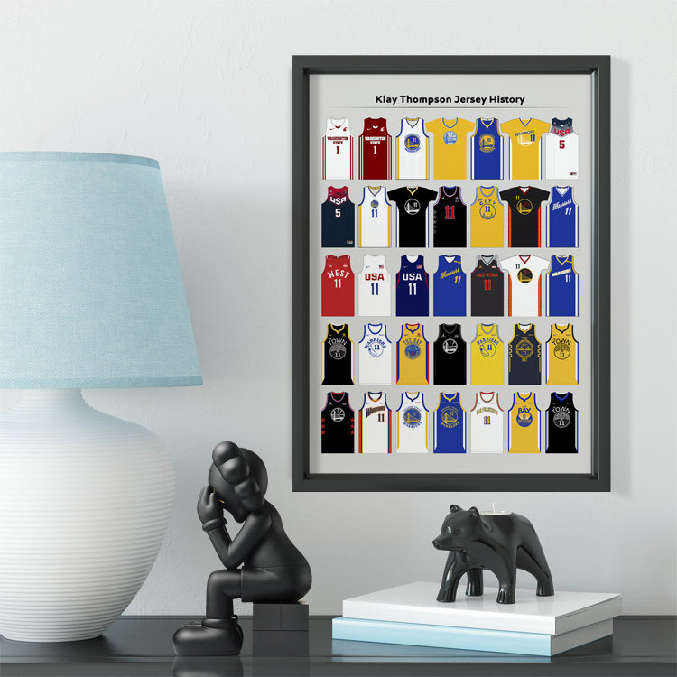 勇士汤普森职业生涯球衣款实木z装饰相框照片墙桌摆挂框件家居壁