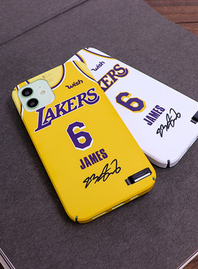 勒布朗詹姆斯湖人球衣iphone78XSMAXR 6s11 12Proplus磨砂手机壳