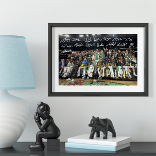 24年凯尔特人冠军全家福实木装饰相框照片墙桌摆挂框摆件酒吧壁画