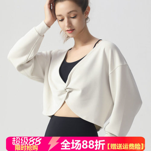 运动罩衫女扭结短款宽松慵懒