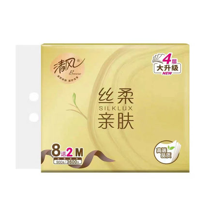清风金装BRA0MJ金装抽纸4层10包加厚M码90抽纸餐巾卫生面巾纸